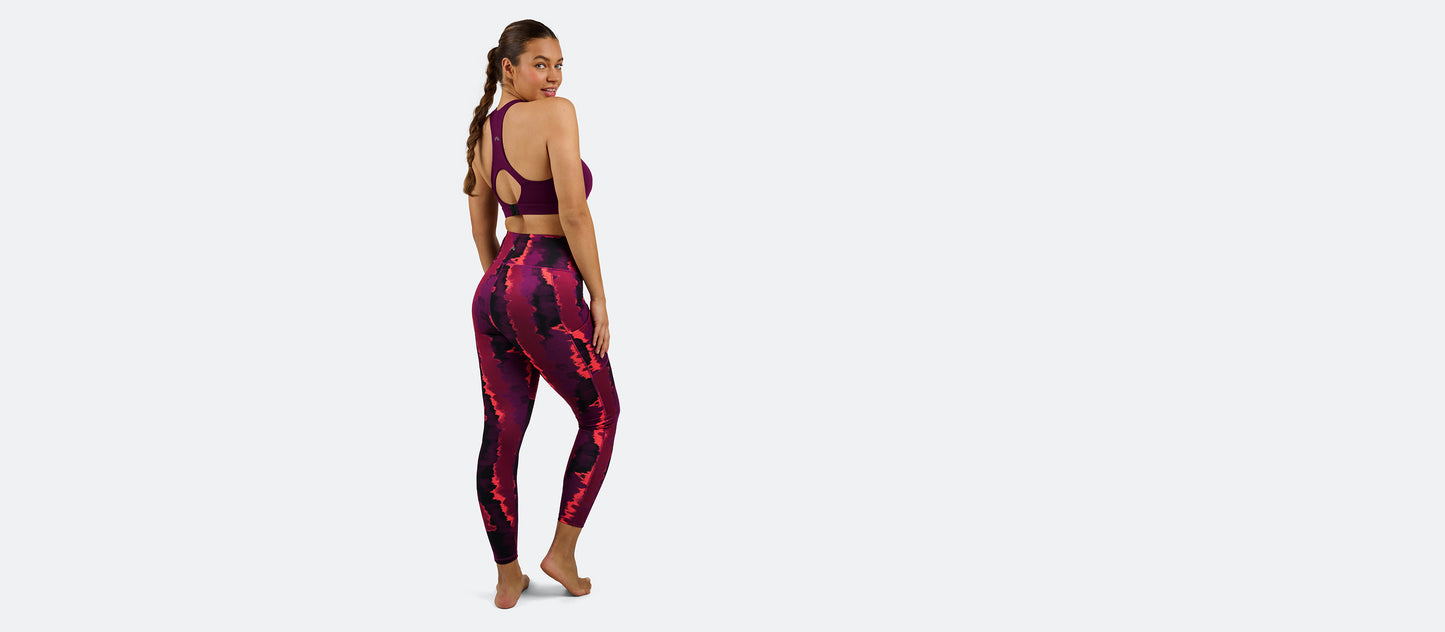 MoveMe Side Pocket Legging | Fuchsia Tie Dye