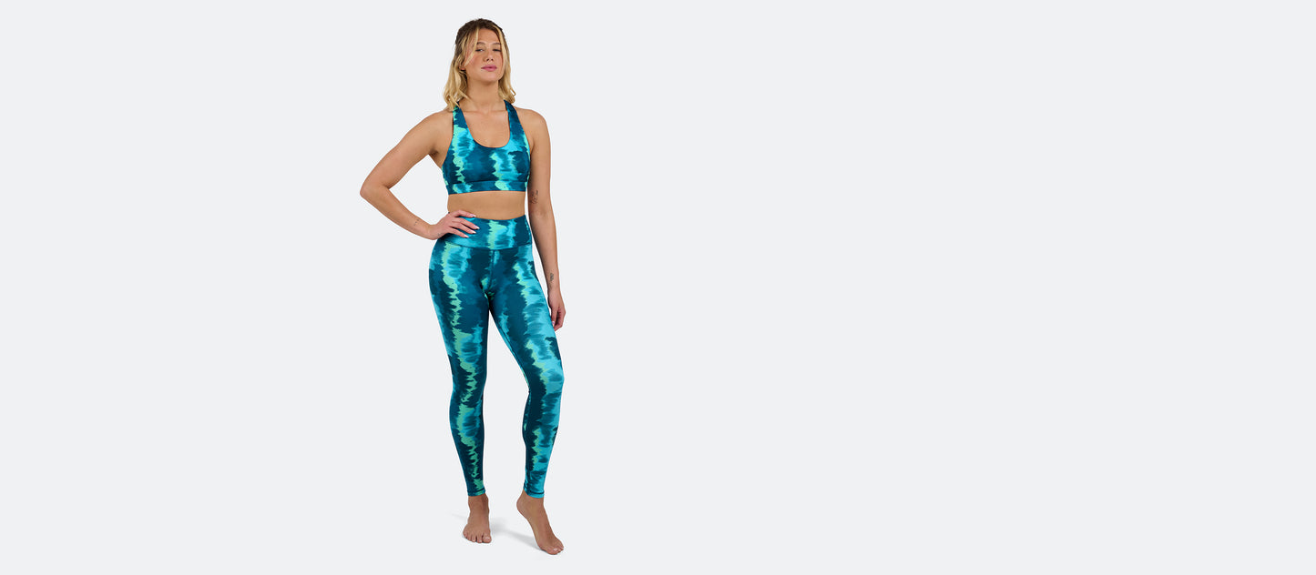 MoveMe Classic Legging | Teal Tie Dye