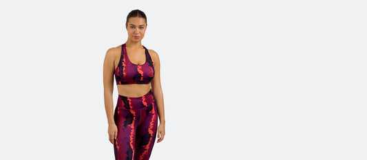 MoveMe Racerback Sports Bra | Fuchsia Tie Dye