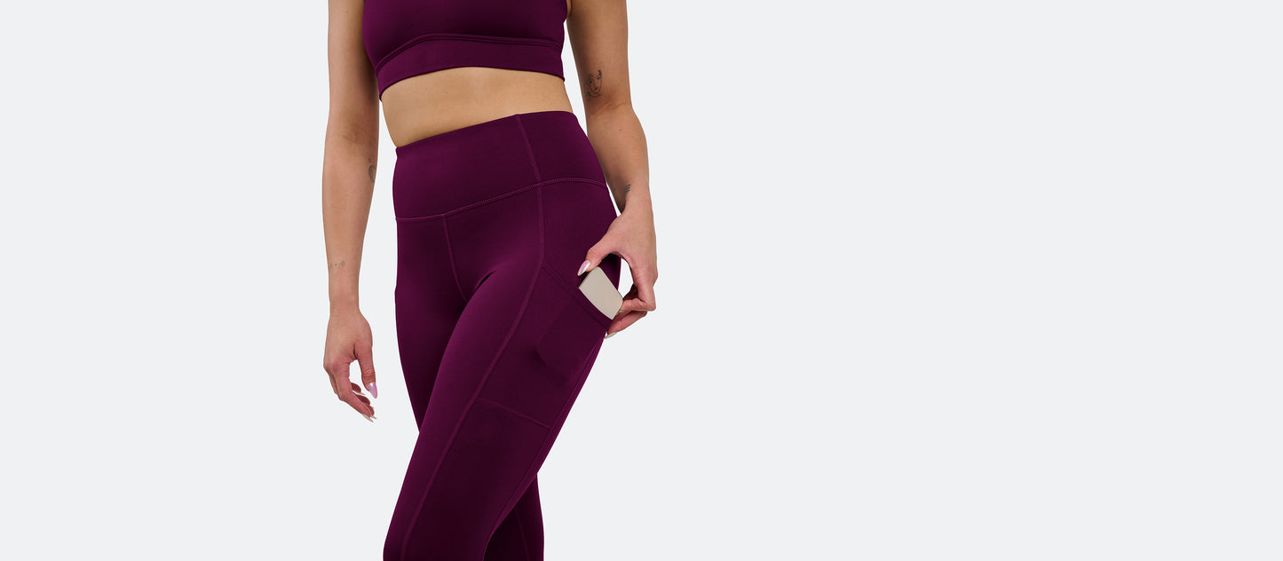 MoveMe Side Pocket Legging | Sangria