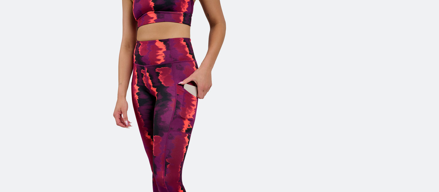 MoveMe Side Pocket Legging | Fuchsia Tie Dye