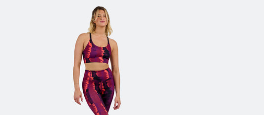 MoveMe Longline Sports Bra | Fuchsia Tie Dye