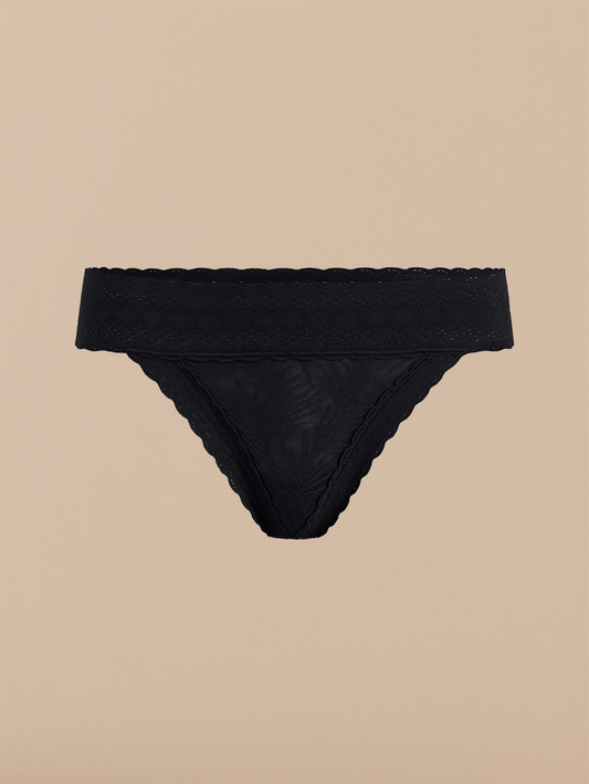 All Over Lace Thong | Black