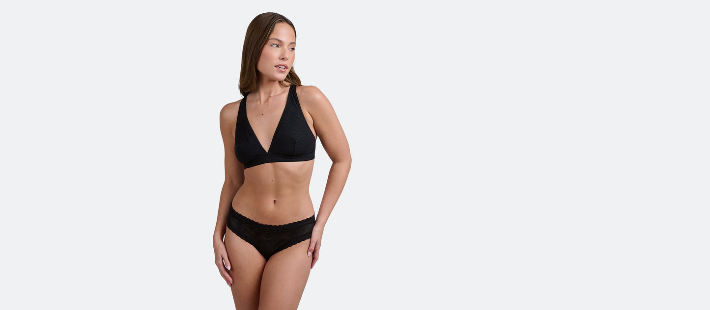 All Over Lace Tanga | Black Palm