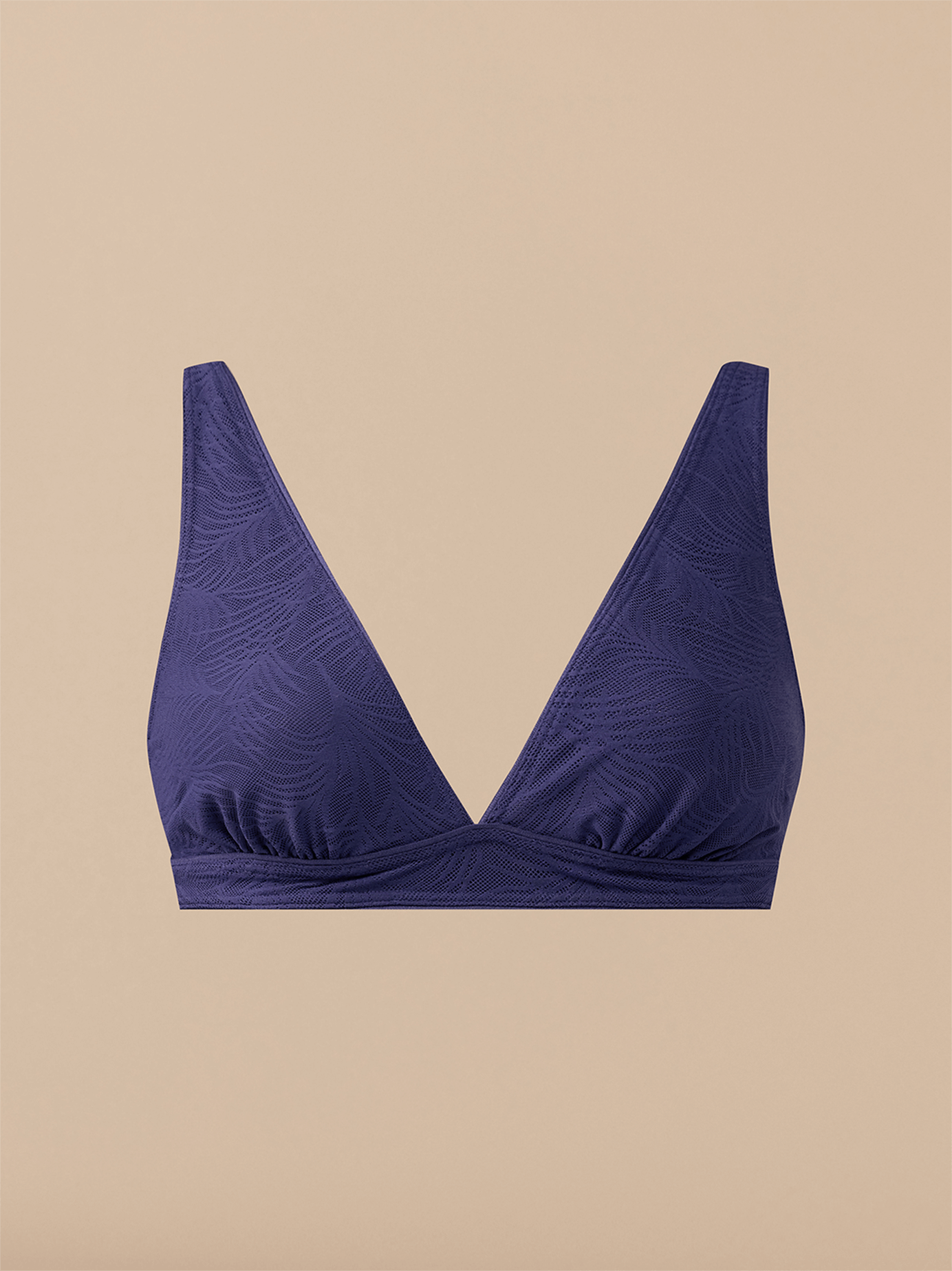 All Over Lace Plunge Bralette | Midnight Navy Palm