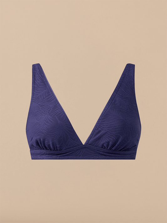 All Over Lace Plunge Bralette | Midnight Navy Palm