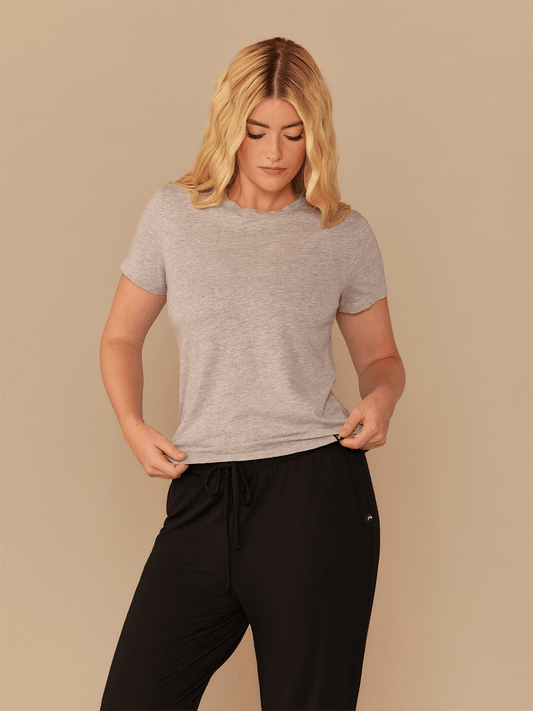 Women's Daily Crew Tee | Heather Grey