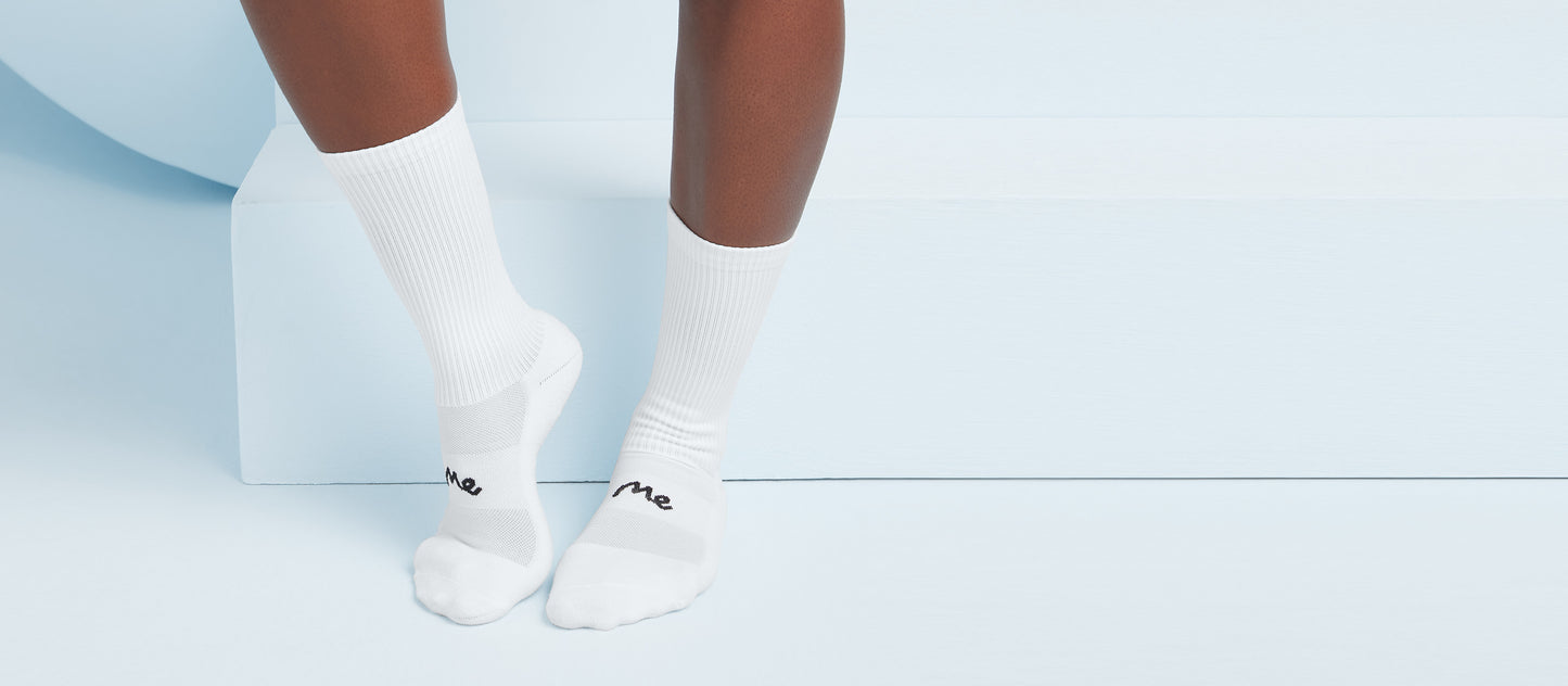 MoveMe Crew Sock 10-Pack | White