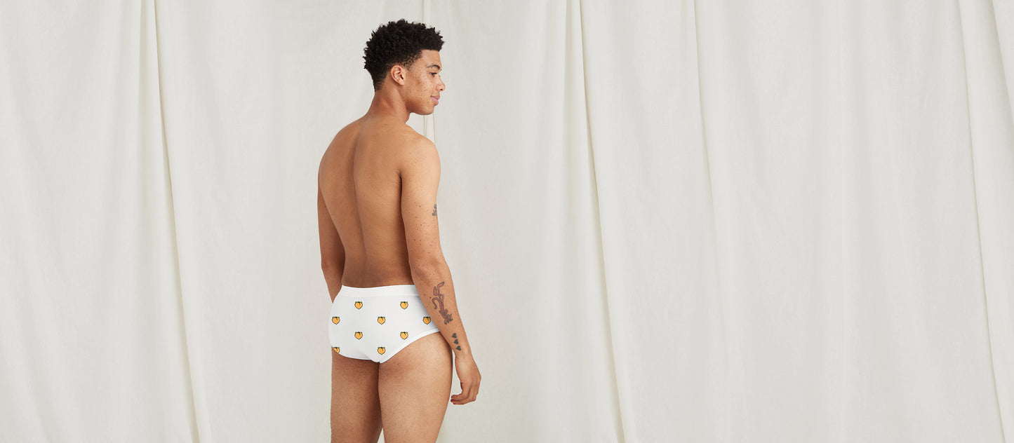 Stretch Cotton Brief w/ Fly | Peaches