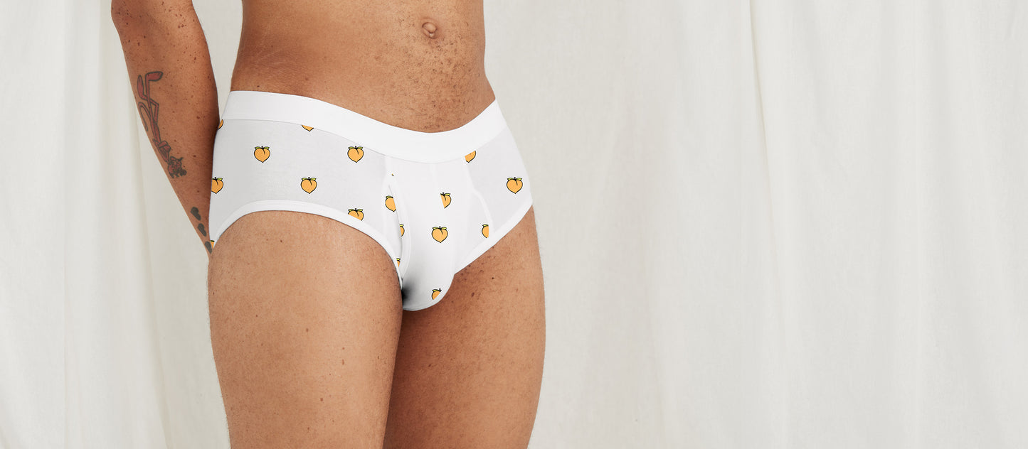 Stretch Cotton Brief w/ Fly | Peaches