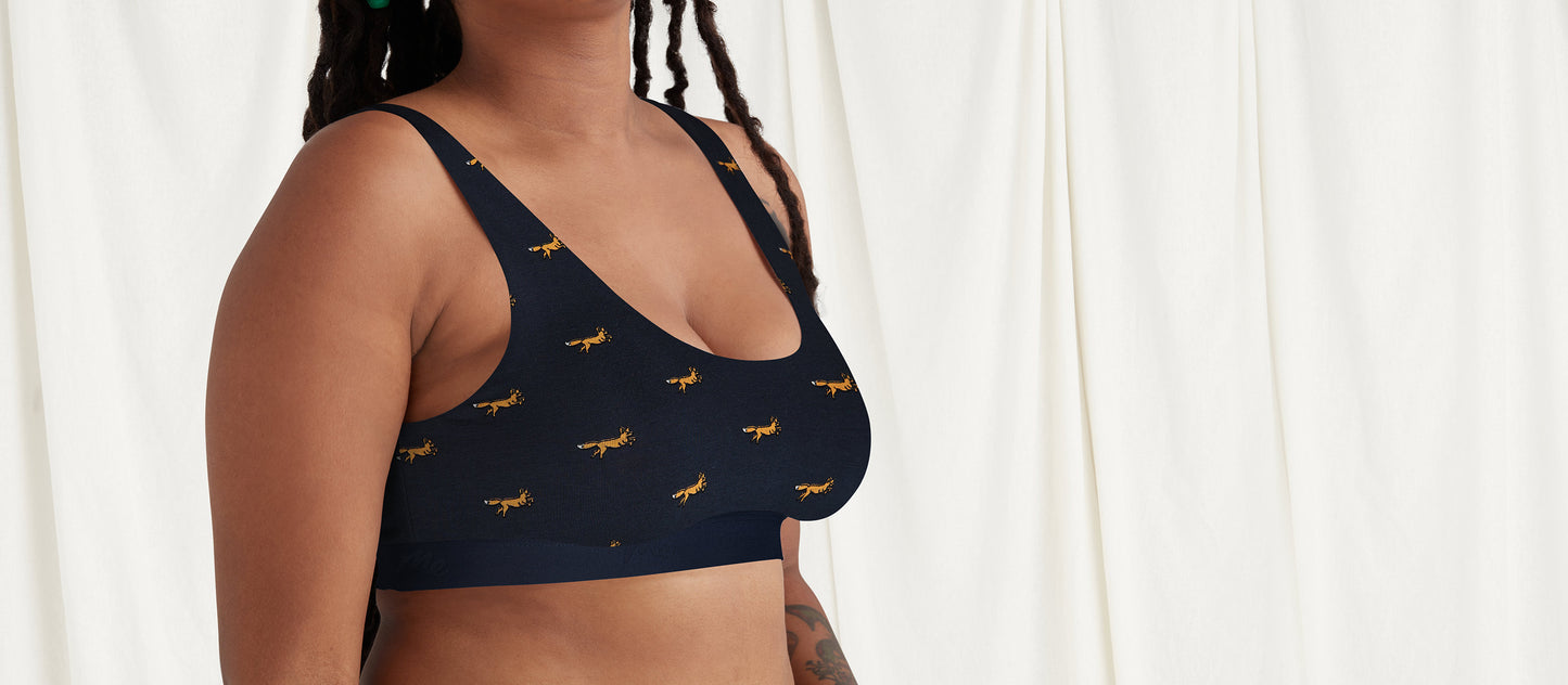 Stretch Cotton U-Neck Bralette | Foxes