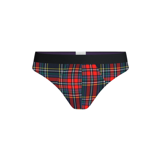 Pouch Front Thong | Festive Plaid