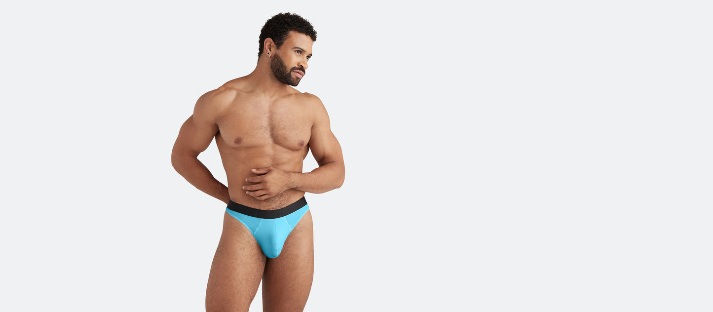 Pouch Front Thong | Opal Blue