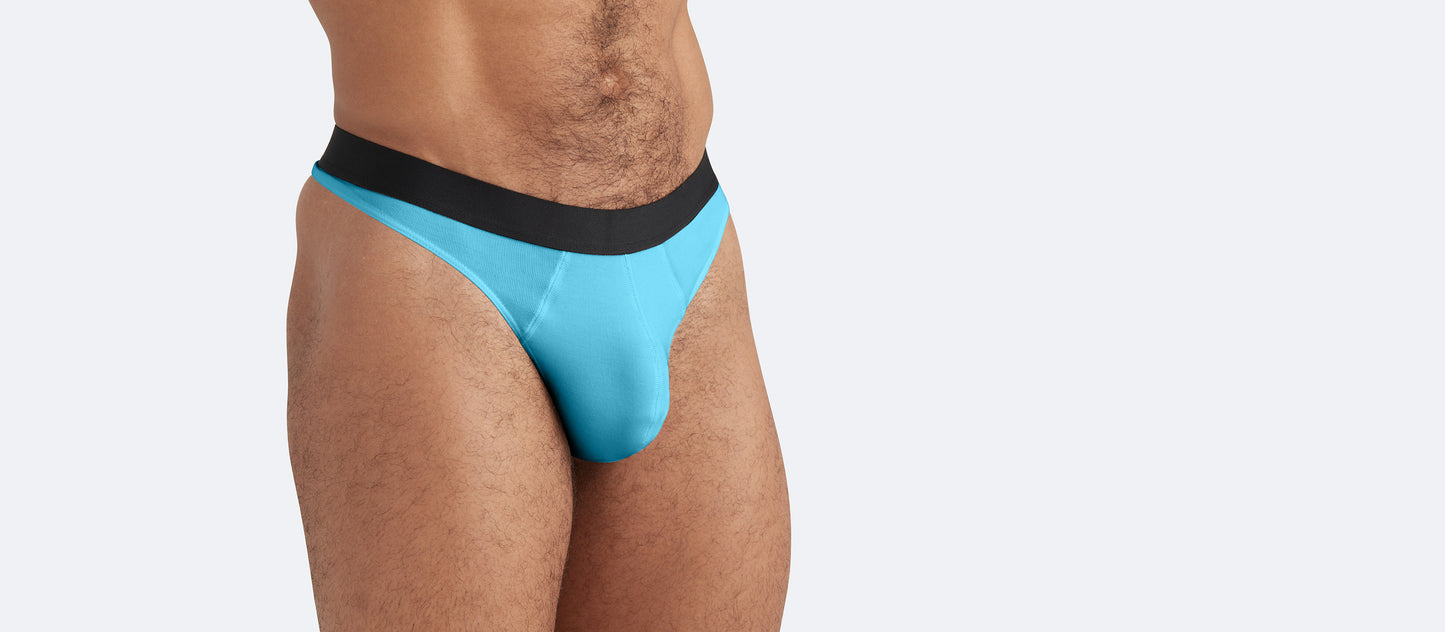 Pouch Front Thong | Opal Blue