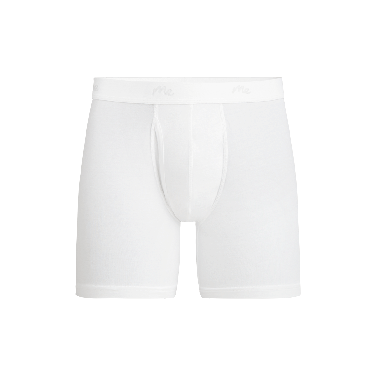 Stretch Cotton Boxer Brief w/ Fly | White