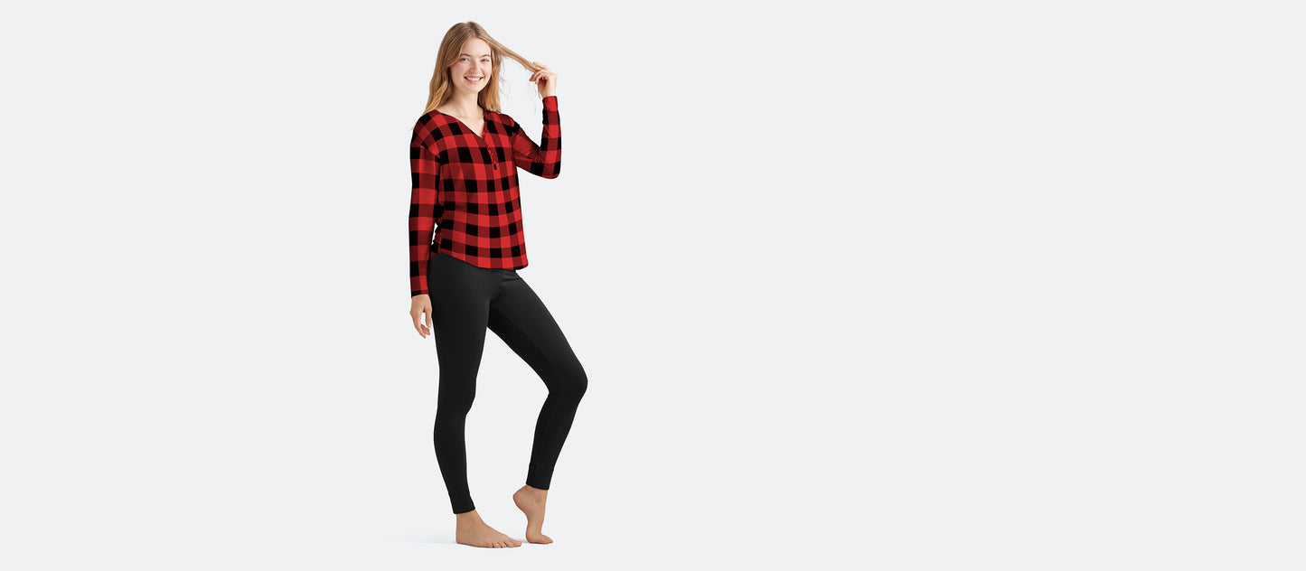 Women's Modal Henley | Buffalo Check