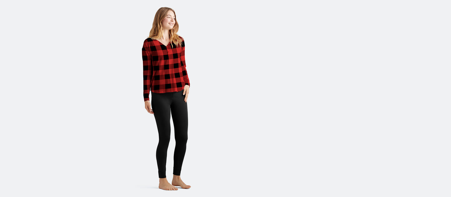 Women's Modal Henley | Buffalo Check