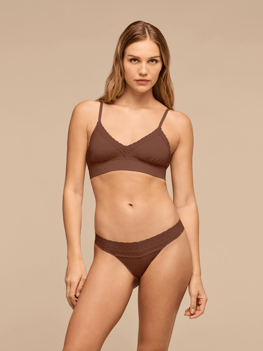UltraModal™ Lace Low-Rise Thong | Walnut Shell