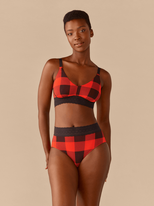 FeelFree Lace High-Waisted Brief | Buffalo Plaid