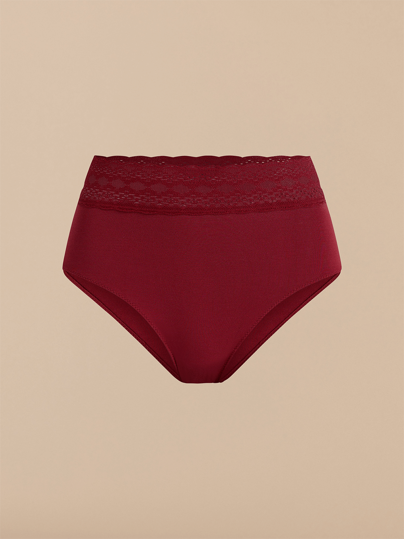 FeelFree Lace High-Waisted Brief | Cabernet