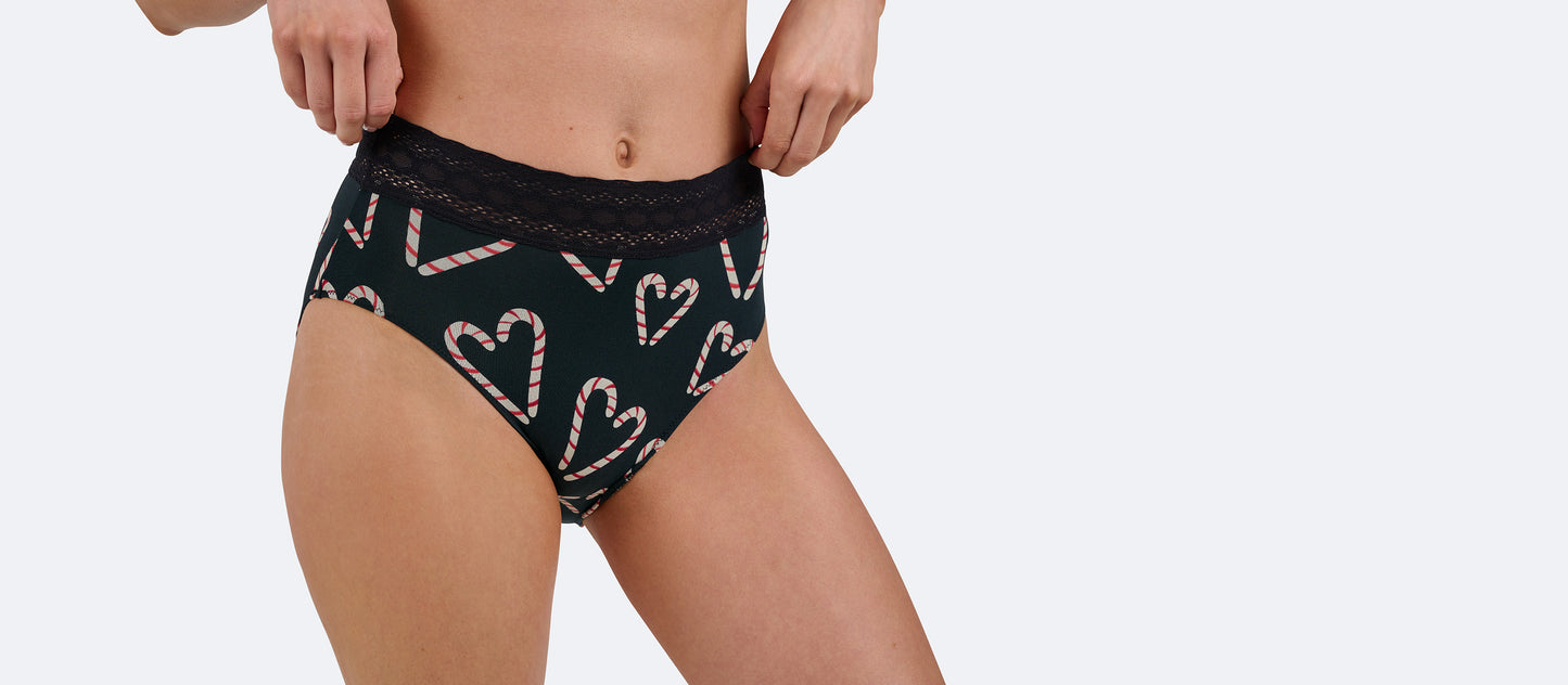 FeelFree Lace High-Waisted Brief | Candy Cane Love