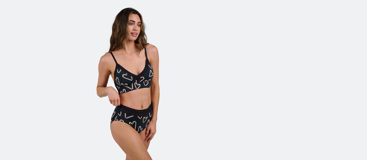 FeelFree Lace Plunge Bralette | Candy Cane Love