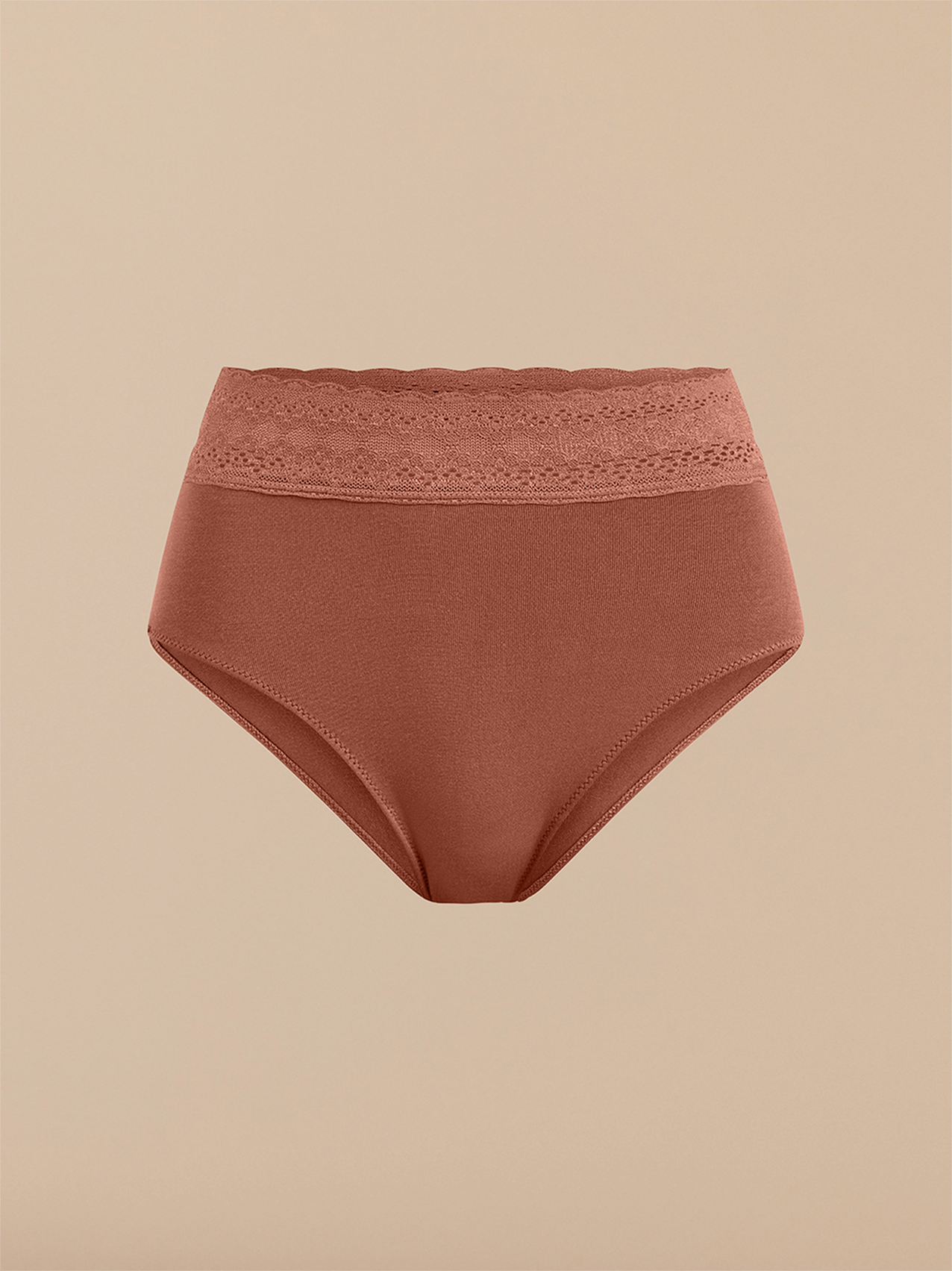 FeelFree Lace High-Waisted Brief | Cedar Wood