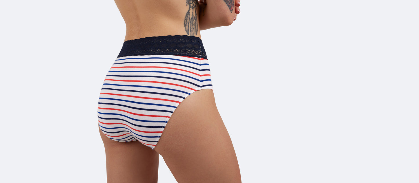 UltraModal™ Lace High-Waisted Brief | Sail Stripe