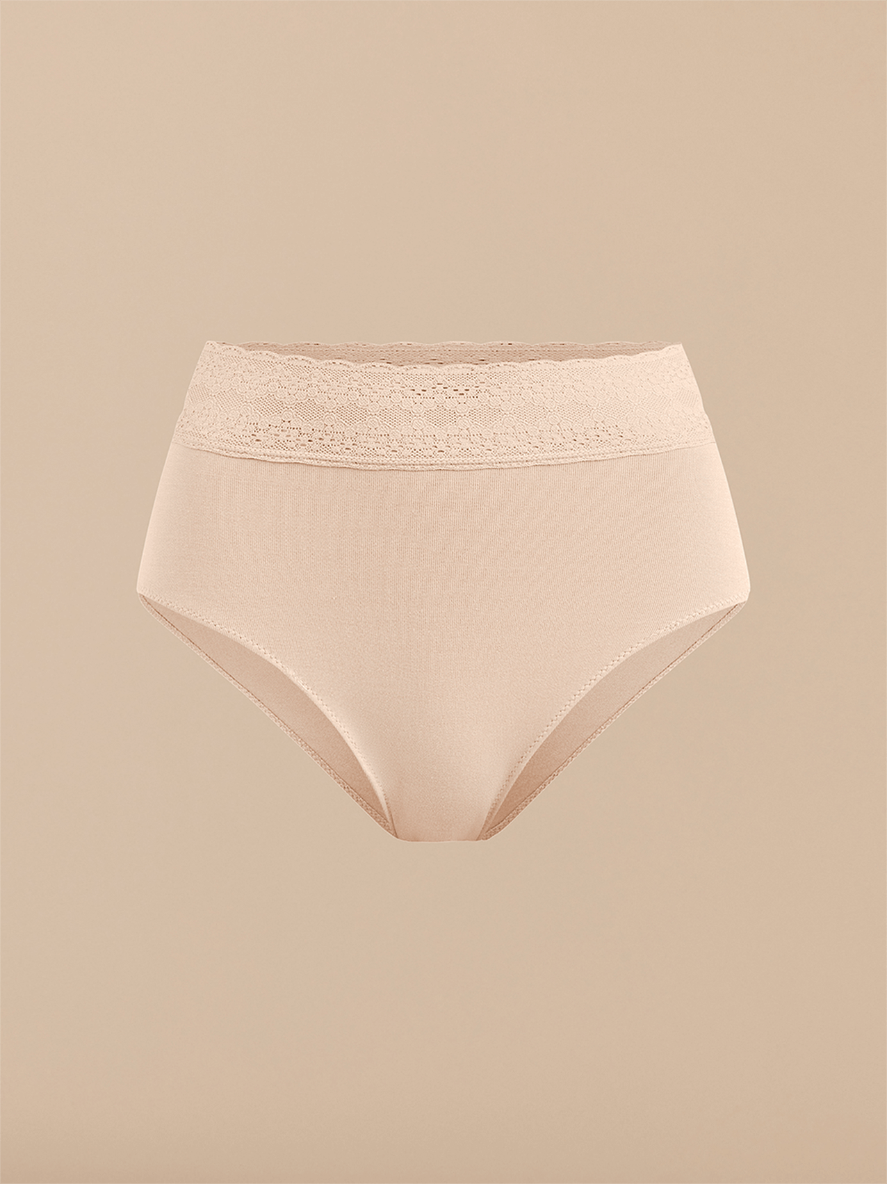 FeelFree Lace High-Waisted Brief | Sand Dune