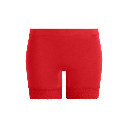 FeelFree Lace Long Boyshort | Bougie Rouge