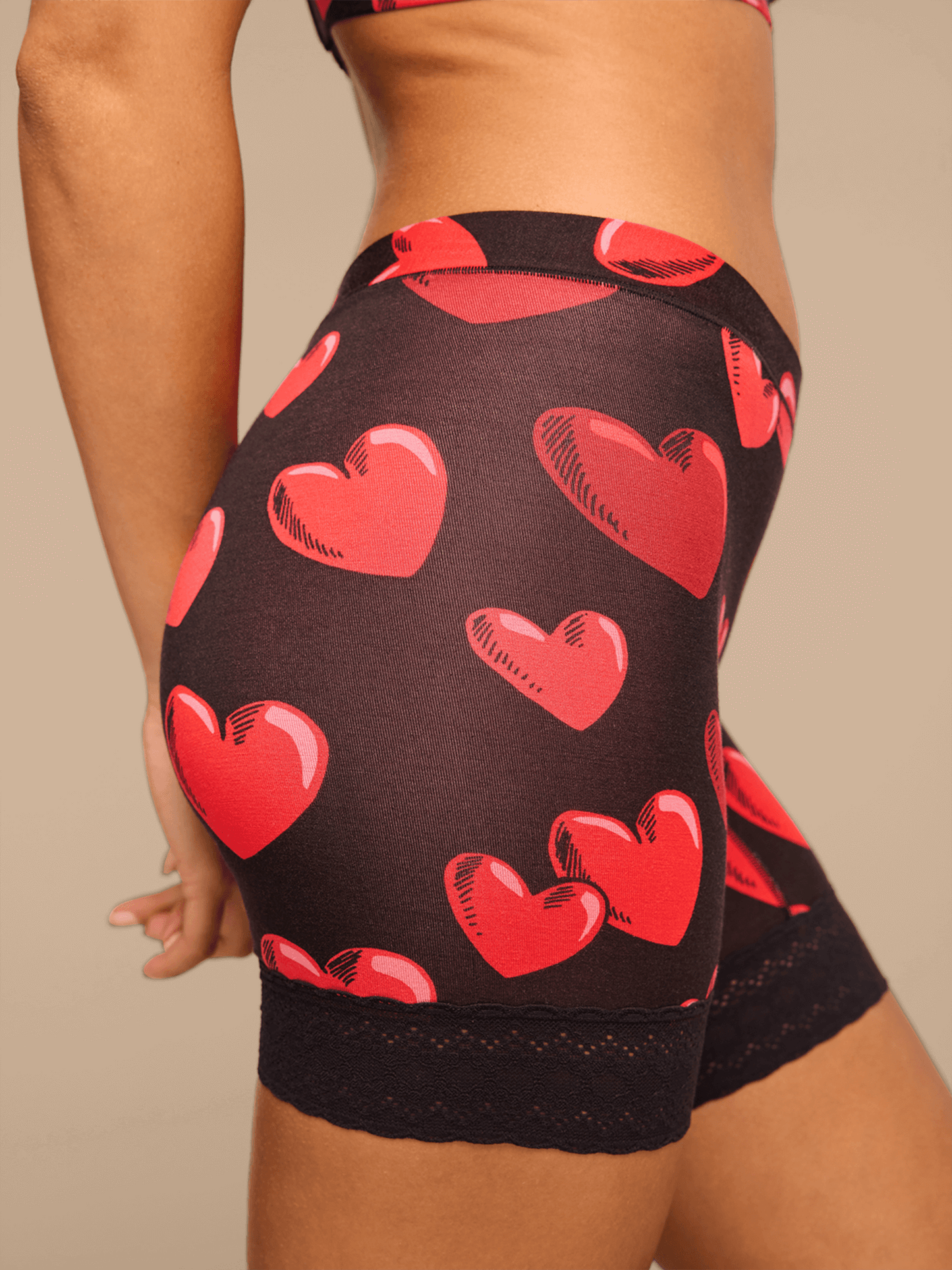 FeelFree Lace Long Boyshort | Floating Hearts