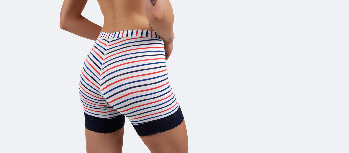 UltraModal™ Lace Long Boyshort | Sail Stripe