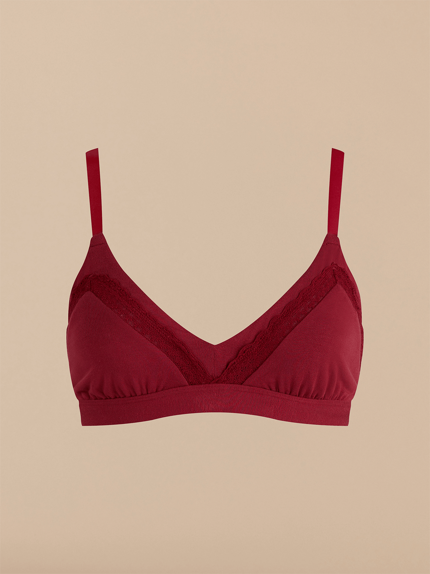 FeelFree Lace Triangle Bralette | Cabernet