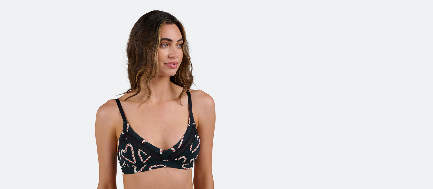 FeelFree Lace Triangle Bralette | Candy Cane Love