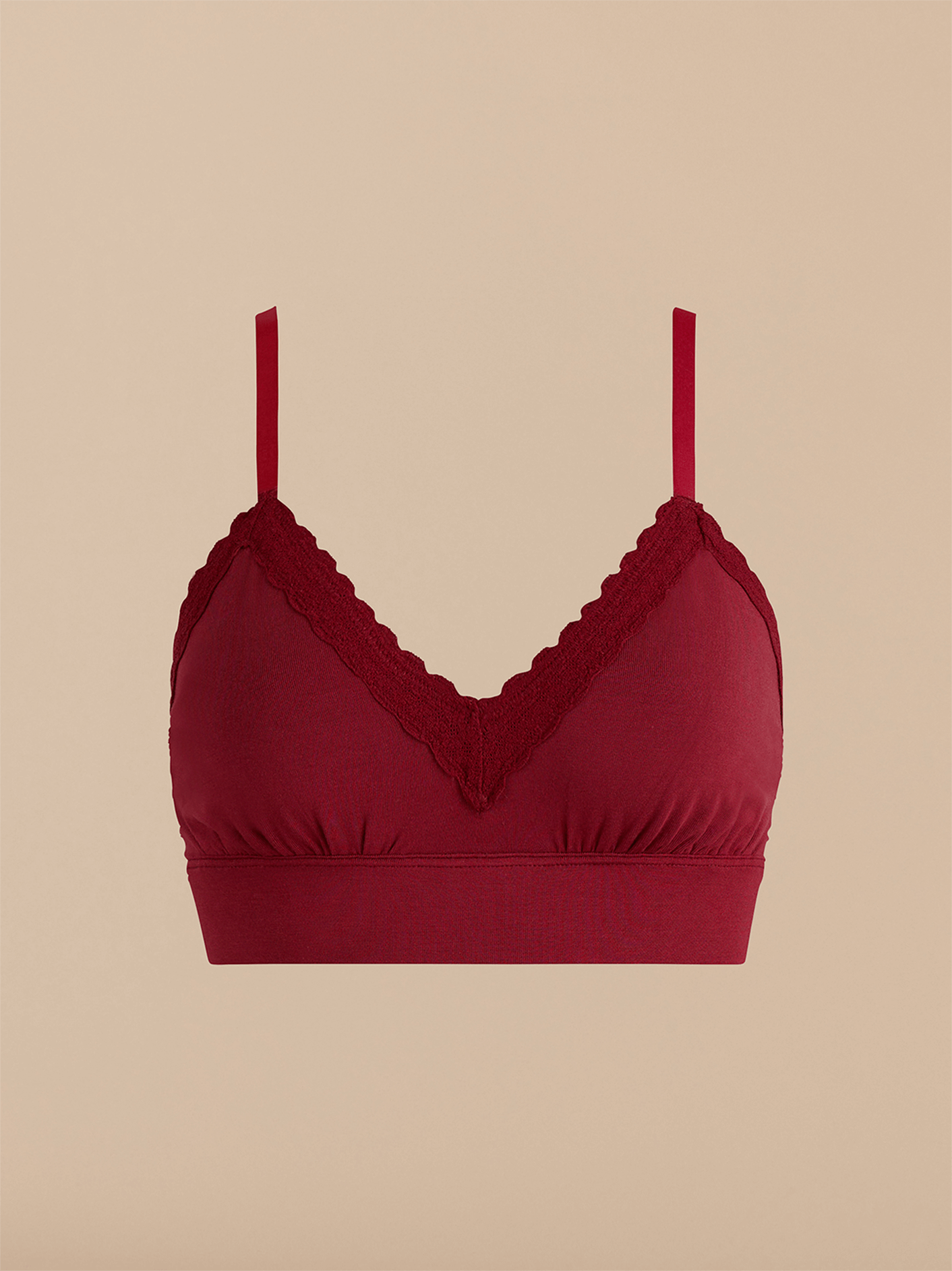 FeelFree Lace Plunge Bralette | Cabernet