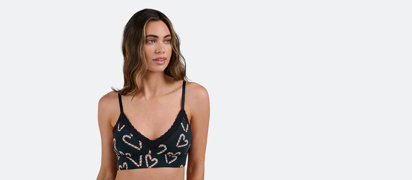 FeelFree Lace Plunge Bralette | Candy Cane Love