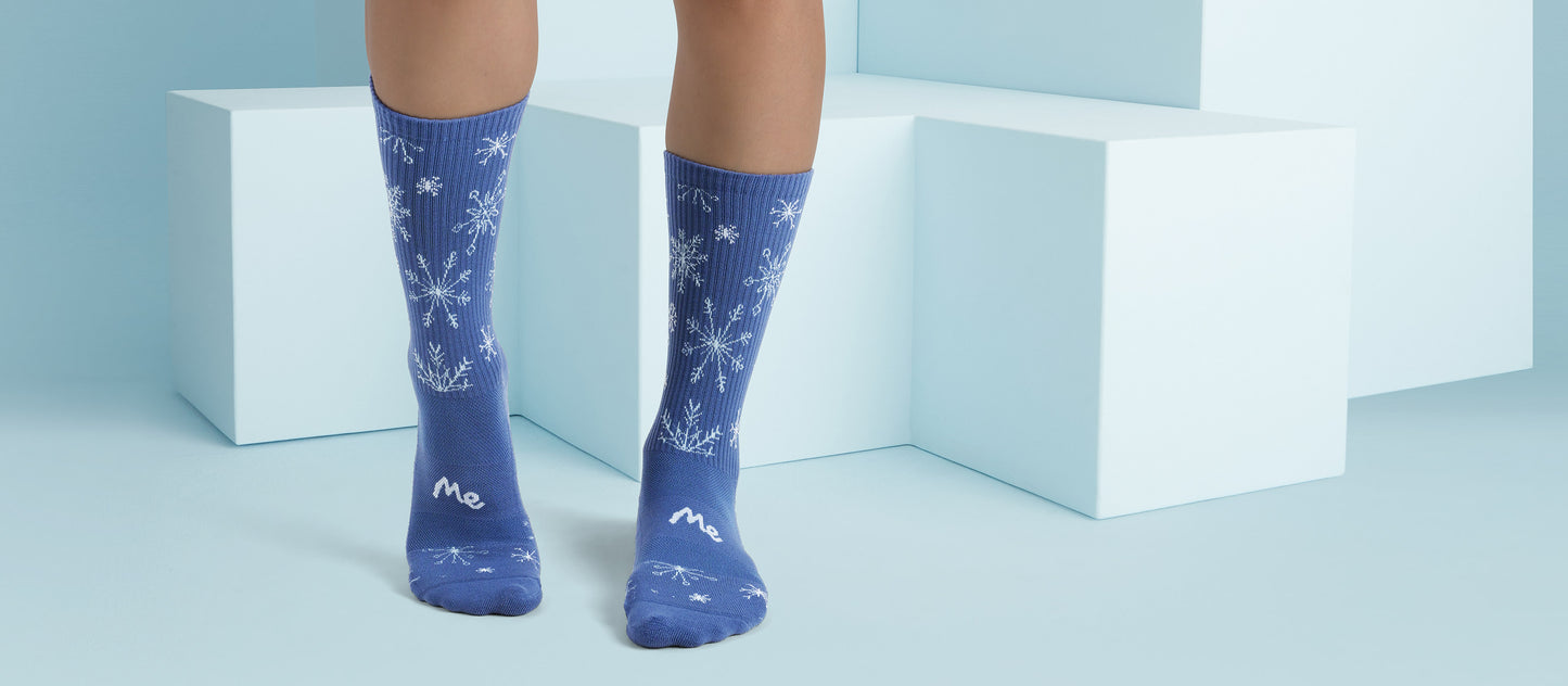 MoveMe Crew Sock | Snowflakes