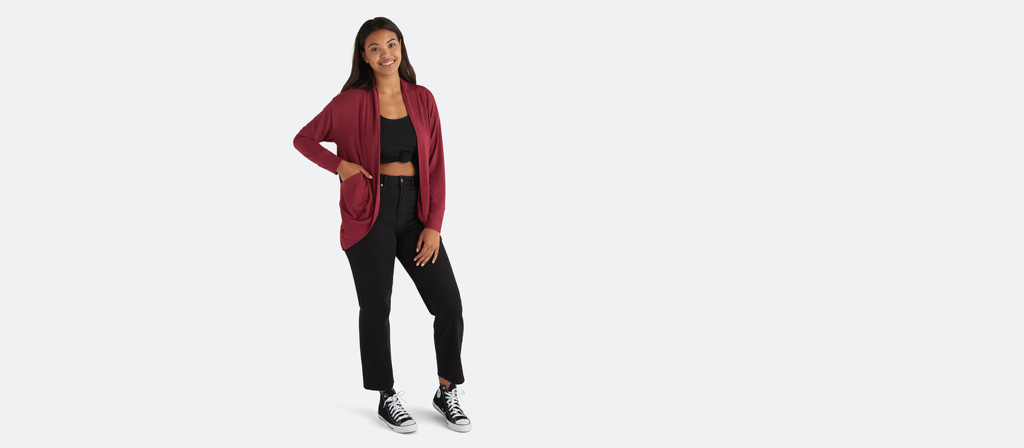 Modal Cocoon Cardigan | Cabernet