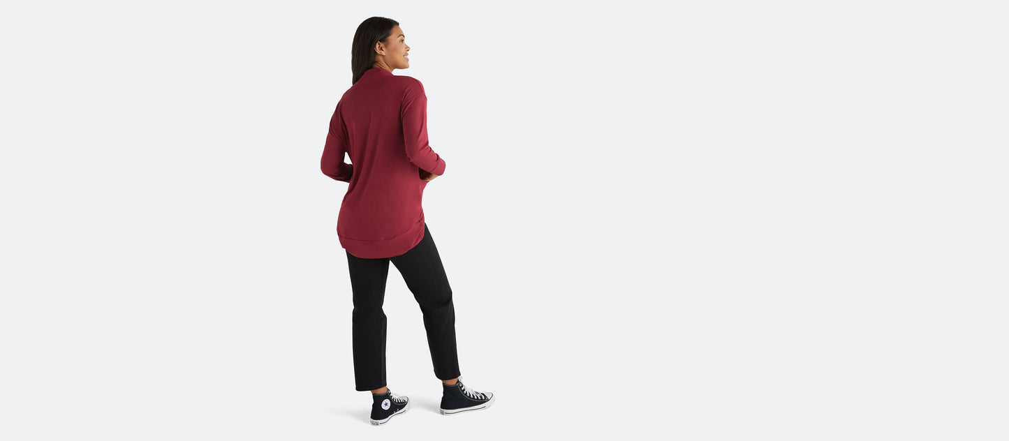 Modal Cocoon Cardigan | Cabernet