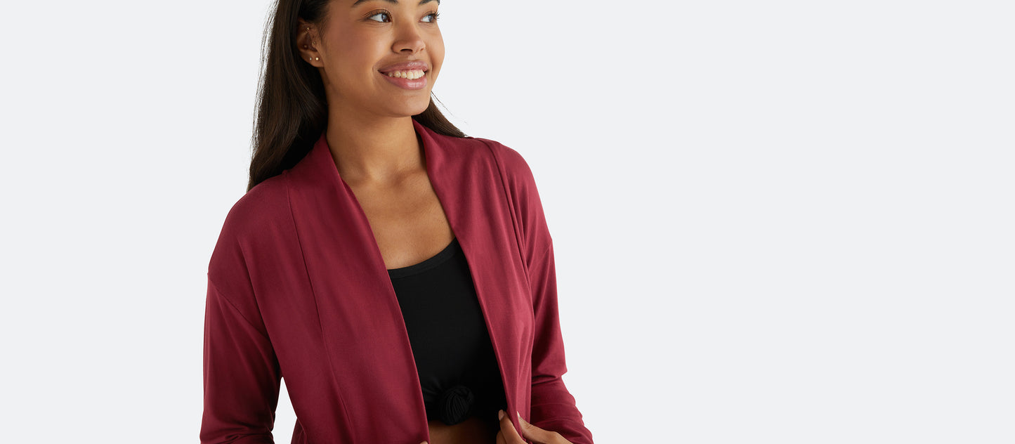 Modal Cocoon Cardigan | Cabernet