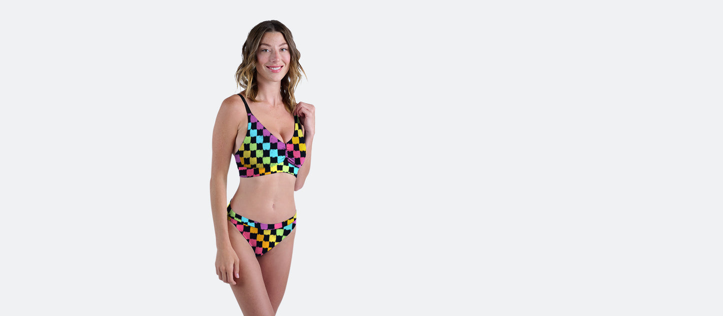 Curvy UltraModal™ FeelFree Ruched Bralette | Rainbow Check
