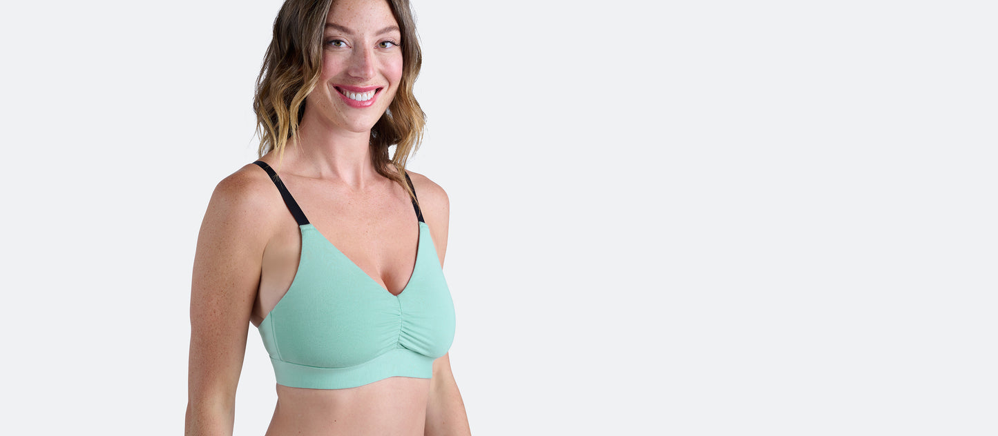 Curvy FeelFree Ruched Bralette | Honeydew