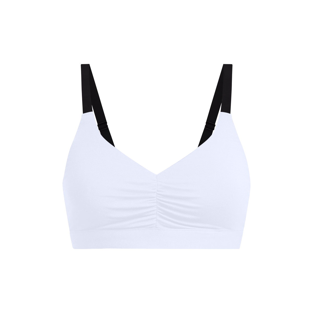 Curvy FeelFree Ruched Bralette | White