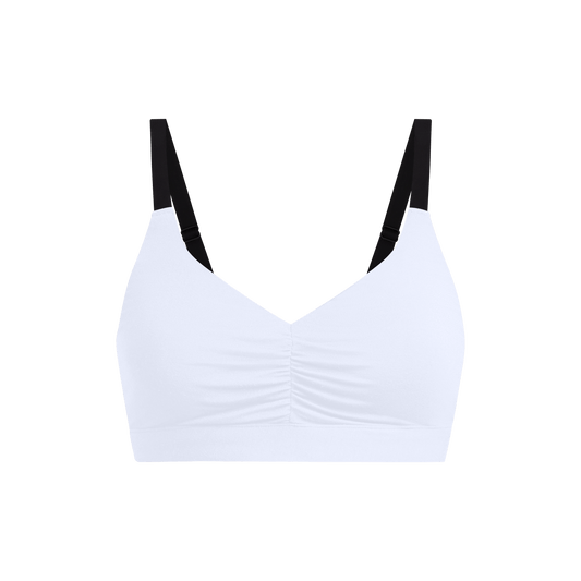 Curvy FeelFree Ruched Bralette | White