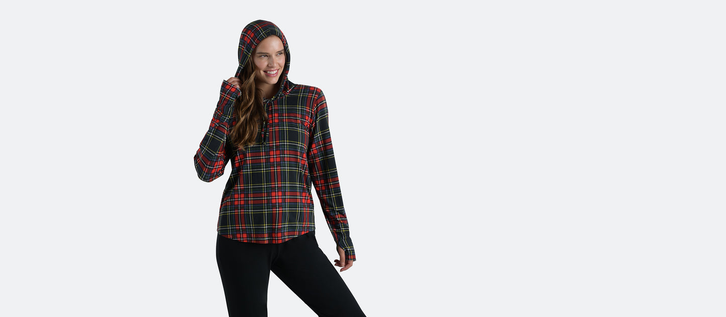 Women's Pullover Hoodie | Festive Plaid