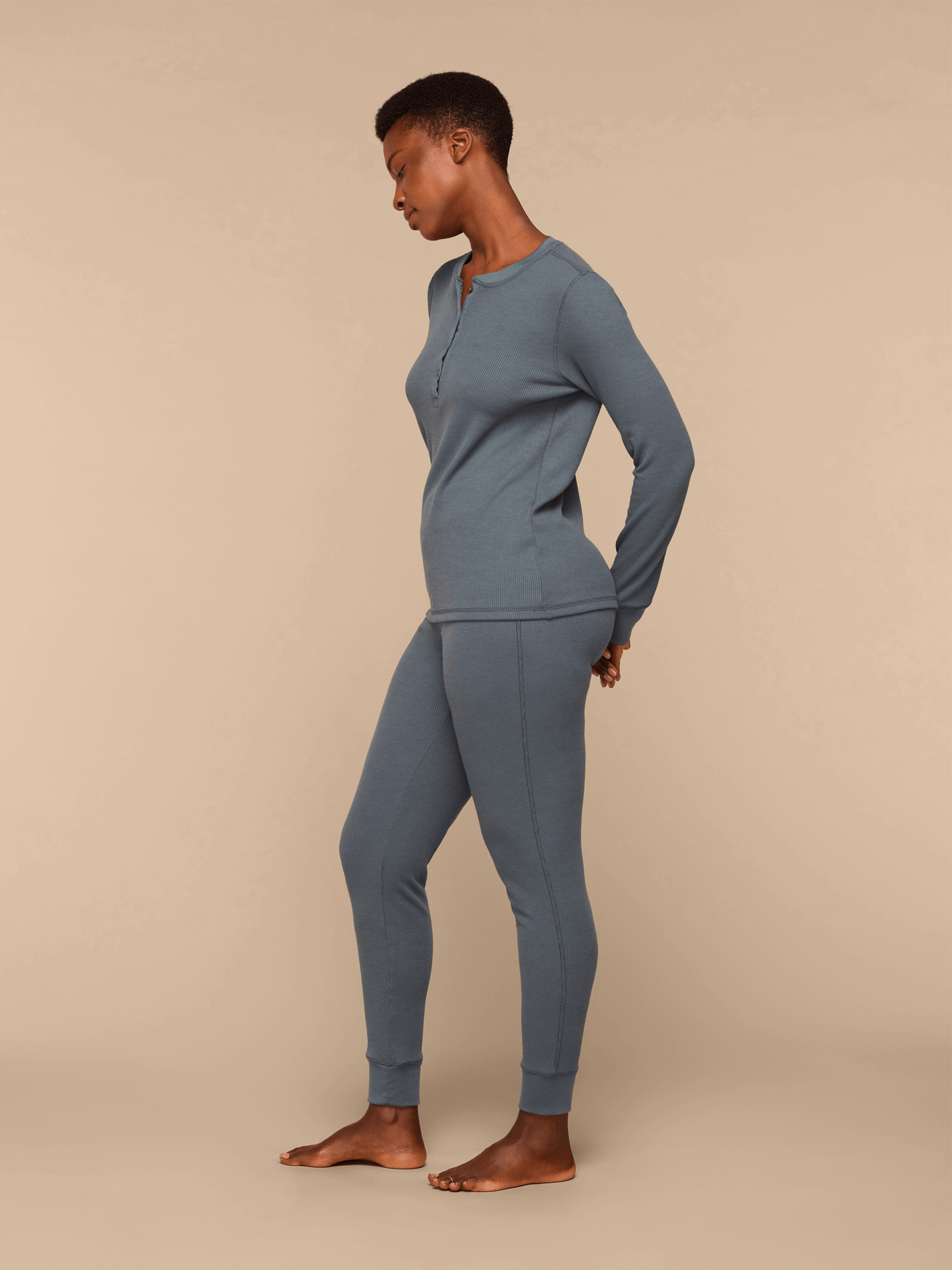 Women's Waffle PJ Set | Storm Blue