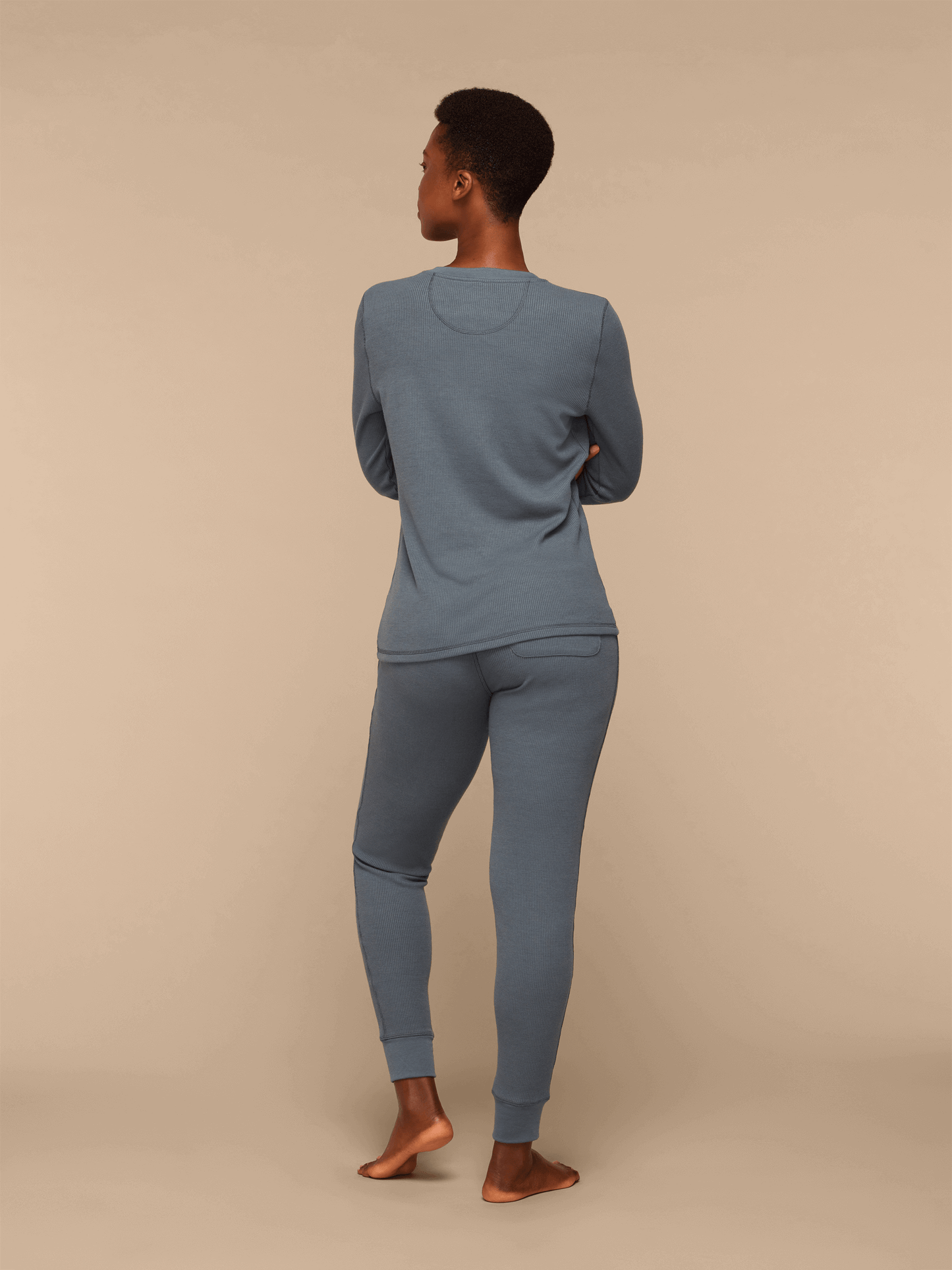 Women's Waffle PJ Set | Storm Blue