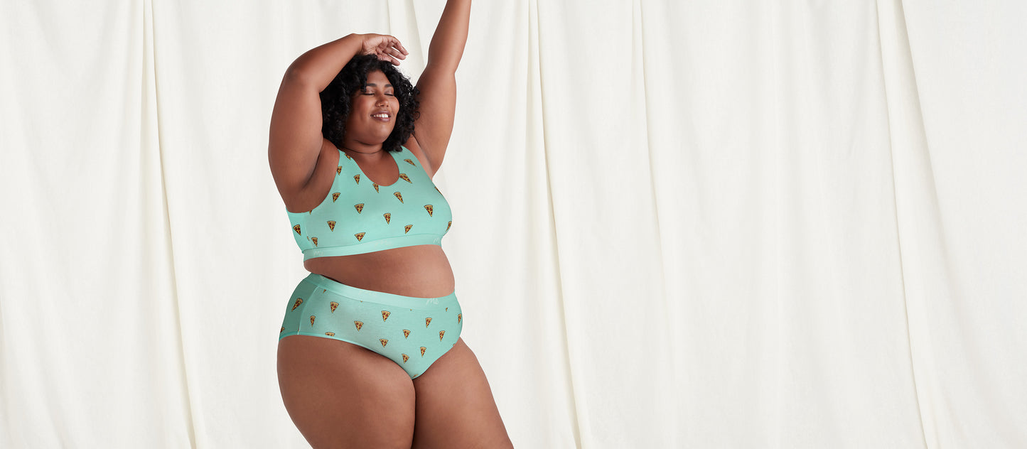 Stretch Cotton Scoop Bralette | Pizza