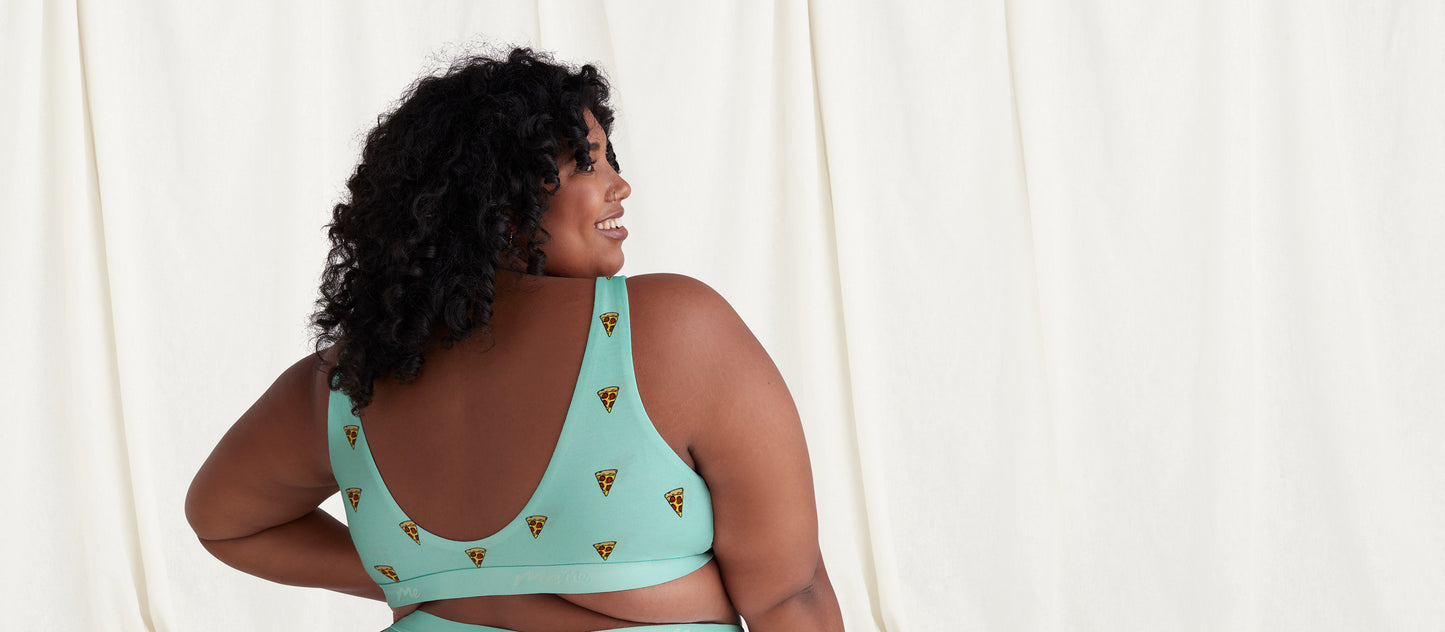 Stretch Cotton Scoop Bralette | Pizza