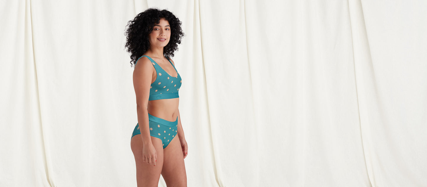Stretch Cotton Scoop Bralette | Cozy Cookies